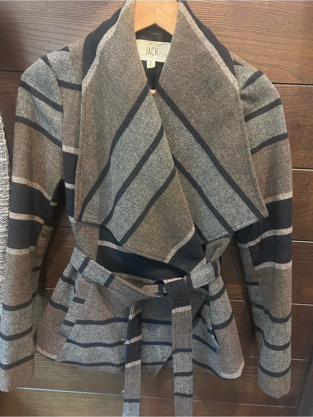 Jack by BB Dakota Chevron Wrap Belted Sweater Jacket